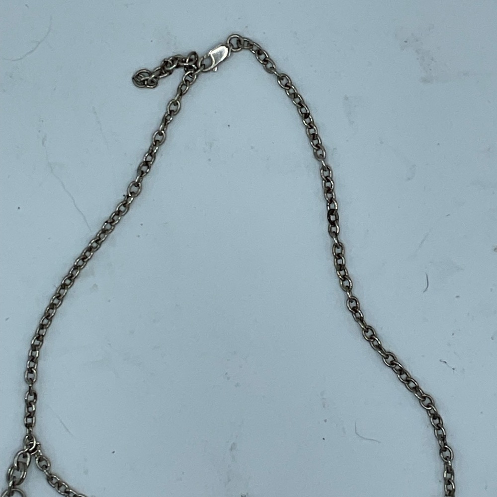 “VINTAGE NECKLACE” Brown Drop Stones in a Silver Setting . - Picture 3 of 5
